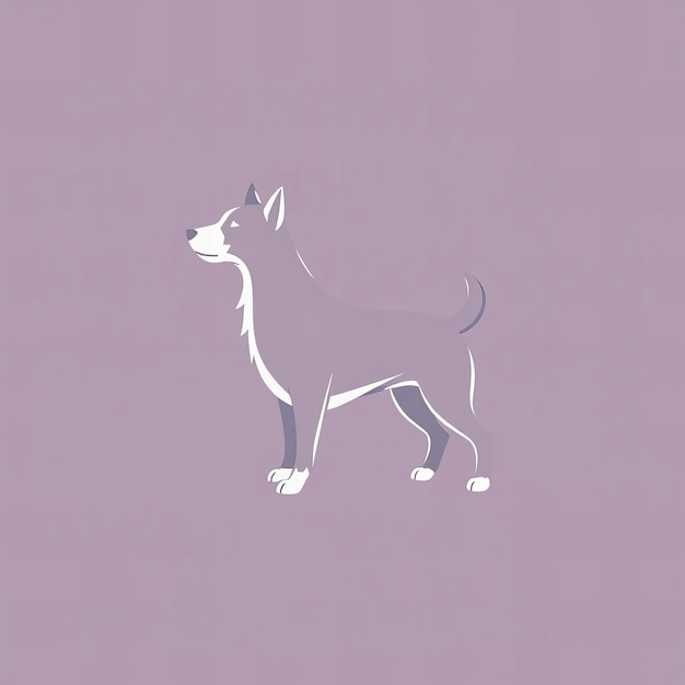 Photo a purple background with a dog and a sign that says  dog