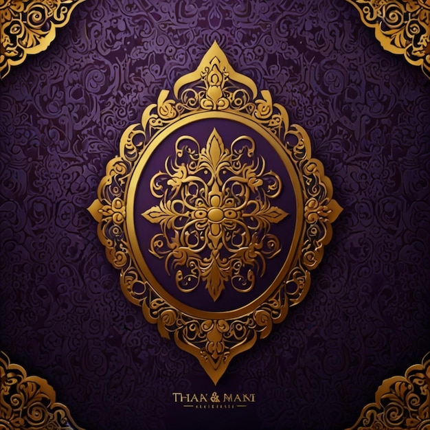 Photo a purple background with a gold design on it