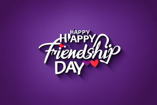 a purple background with a happy friendship day written in white letters