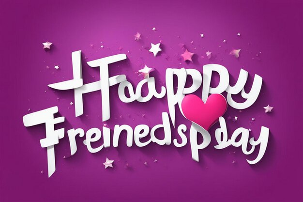 Photo a purple background with a heart that says happy friends