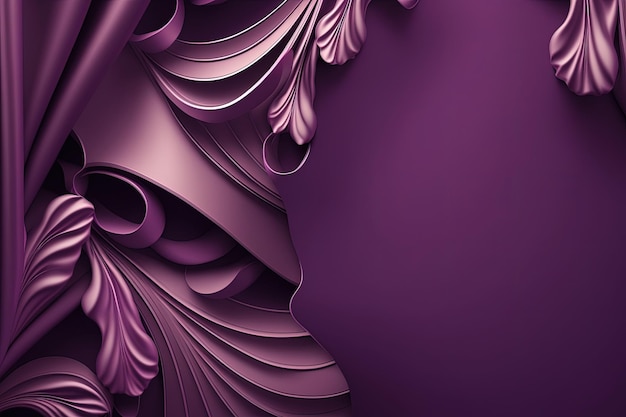 A purple background with a leafy design generative AI