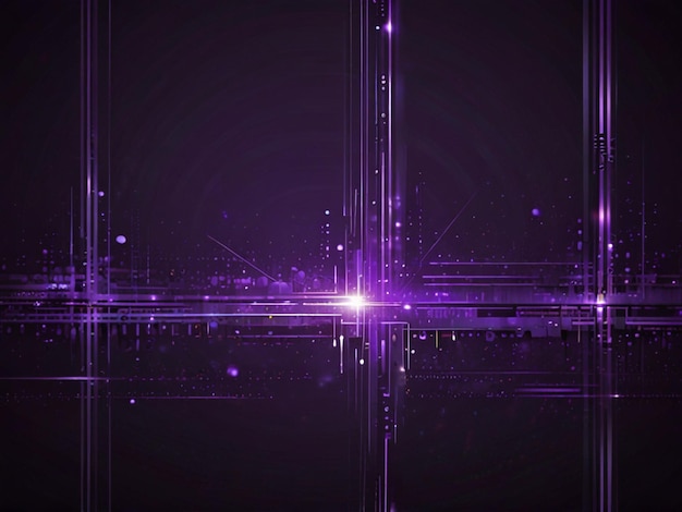 a purple background with a white light and purple lines