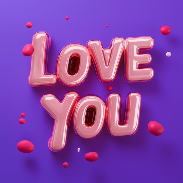 Photo a purple background with the word love you on it