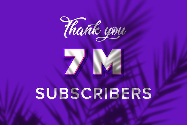 A purple background with the words thank you 7 million subscribers on it