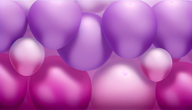 Purple backgrounds multi colored balloons A celebration generative AI