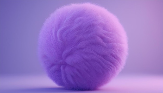 Photo a purple ball of fur with a purple fur ball in the center