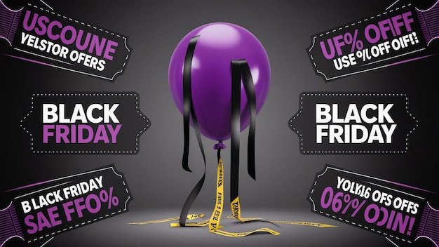 Photo a purple ball with the words black friday sale on it