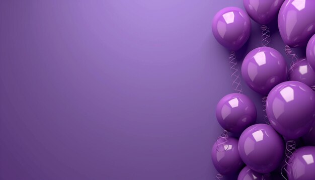 purple balloons with a purple background with a line of purple balloons