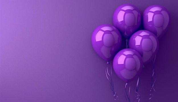 purple balloons with purple and yellow balloons in the background