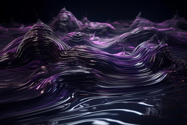 A purple and black abstract background with a mountain in the middle.