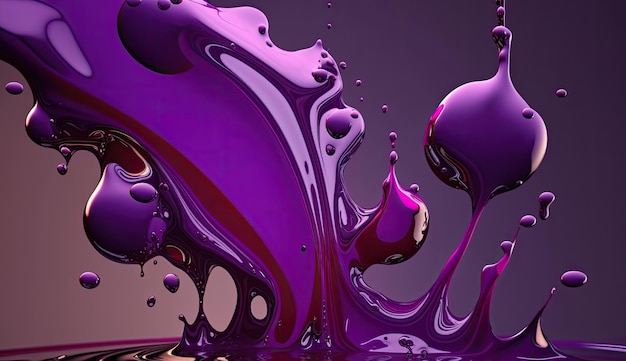 A purple and black background with a purple liquid.