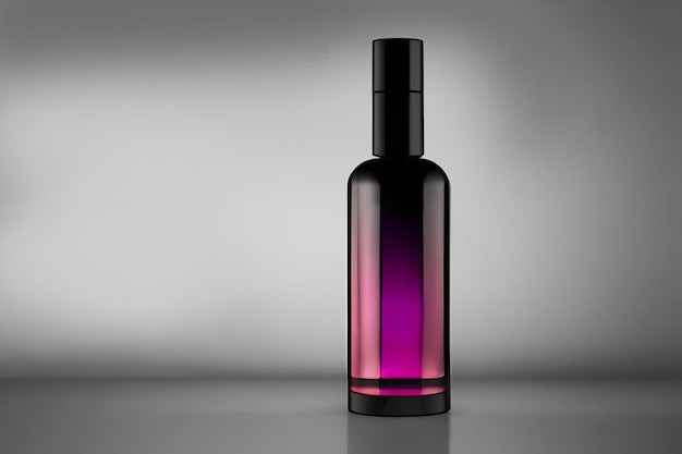 Purple and black bottle perfume mockup product studio shot isolated