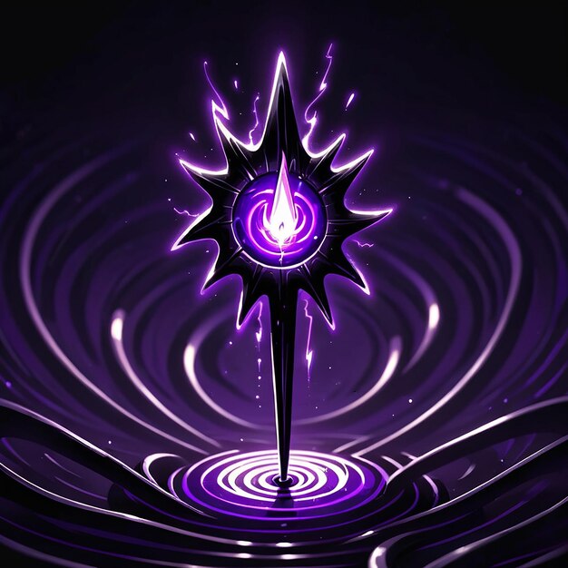 Photo a purple and black water with a purple flower in the middle