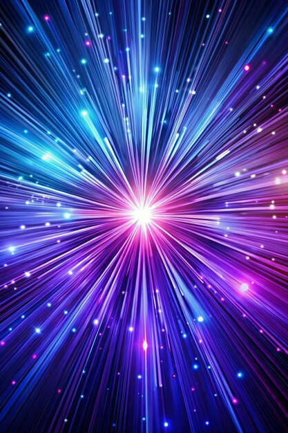 Purple blue abstract radial lines geometric background Data flow Optical fiber Explosion star Motion effect Background