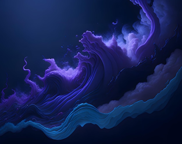 A purple and blue background with a blue background and a white cloud.