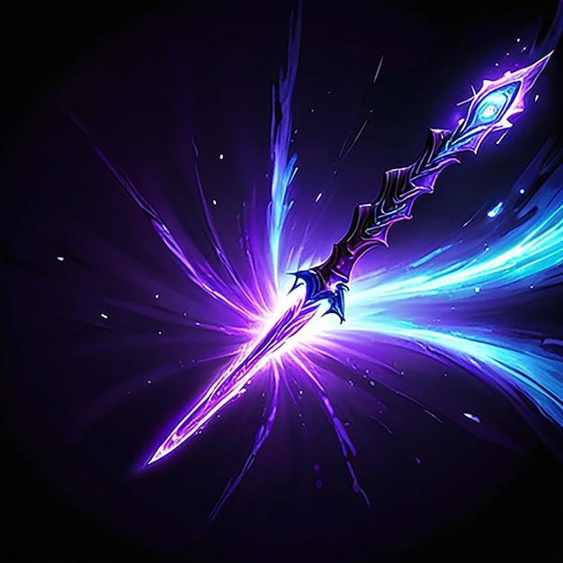 a purple and blue background with a purple dragon and a blue star