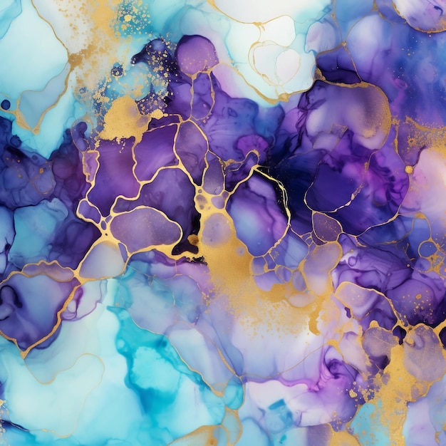 a purple and blue colored liquid with yellow and purple colors