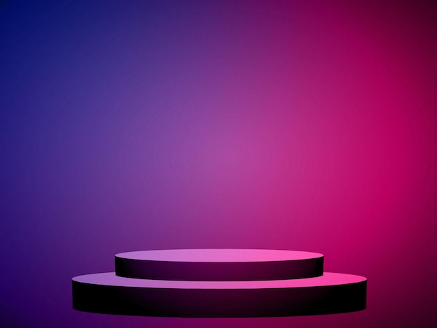 Purple and blue empty room gradient background