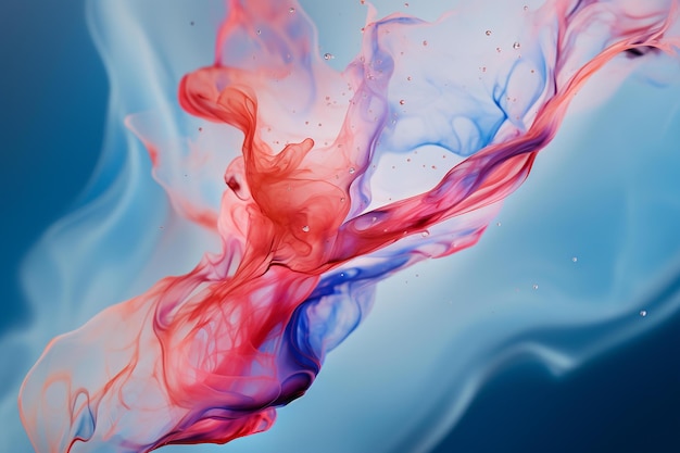 A purple and blue ink is formed by the red and blue dye.