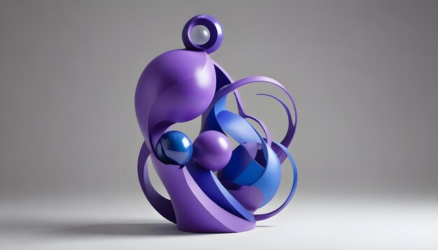 a purple and blue sculpture of a spiral design