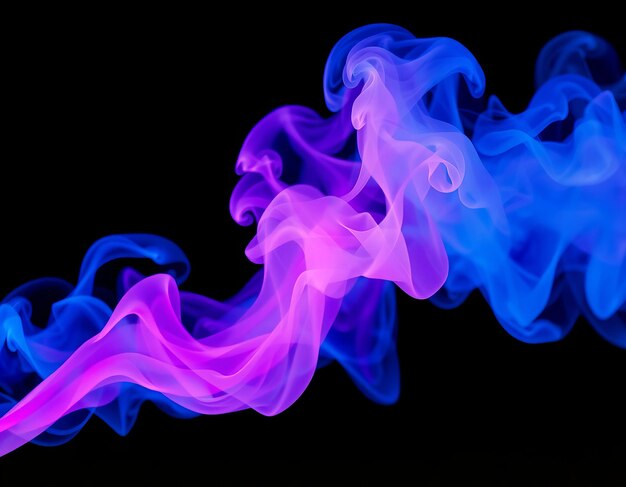 Photo a purple and blue smoke with the word  blue  in the middle