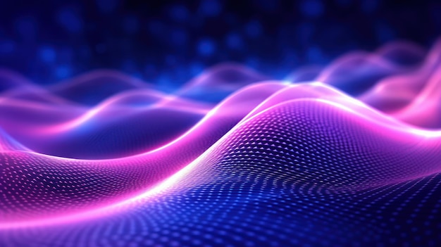 Purple and blue wave shining abstract background