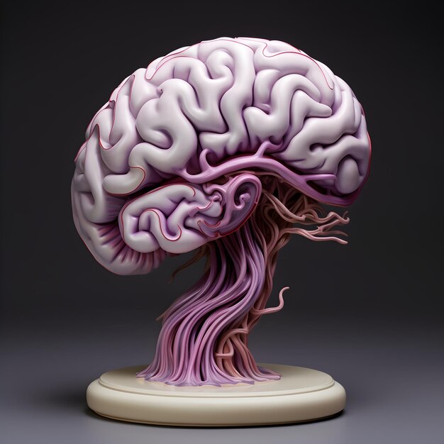 a purple brain with the word brain on it