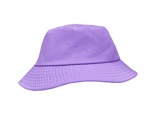 Purple bucket hat isolated on white background