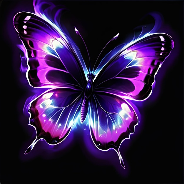 a purple butterfly with a purple background and the word butterfly on it