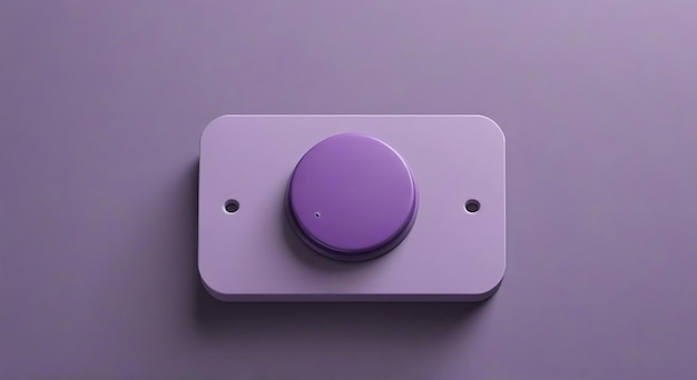 Photo a purple button with a black dot on it is on a purple background