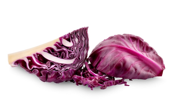 Purple cabbage isolated on white background