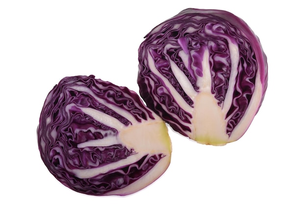 Purple cabbage isolated on white background