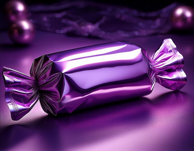 Photo a purple candy bar with a bow