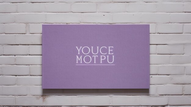 Photo purple canvas sign mockup with subtle satire and viennese secession style