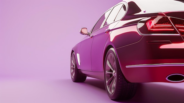 a purple car with a pink hood that says purple