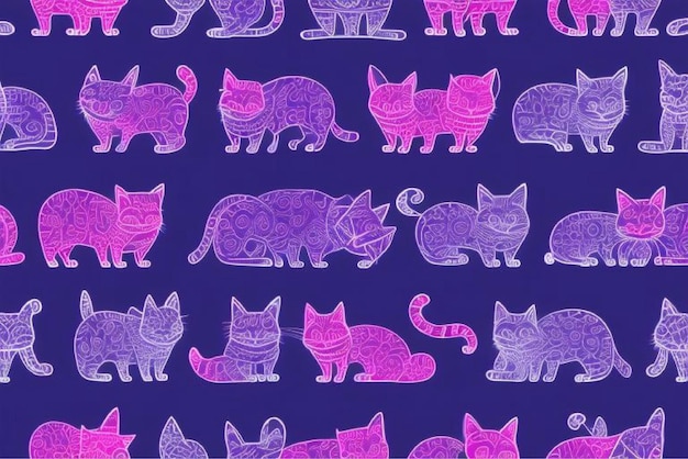 Photo purple cats on a purple background