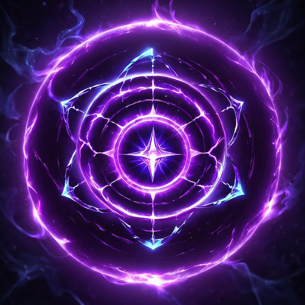 Photo a purple circle with a purple background with a white star on it