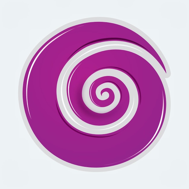 a purple circle with a spiral design on it