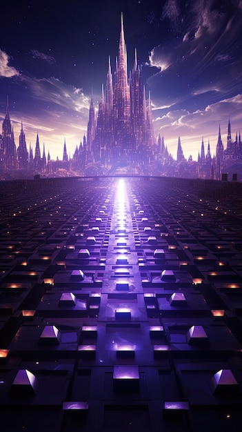 Photo the purple city of the night