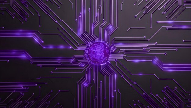 a purple computer screen with purple lines and a purple circle