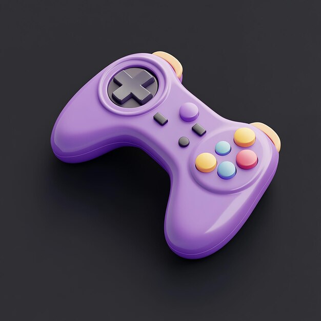 a purple controller with a cross on the top