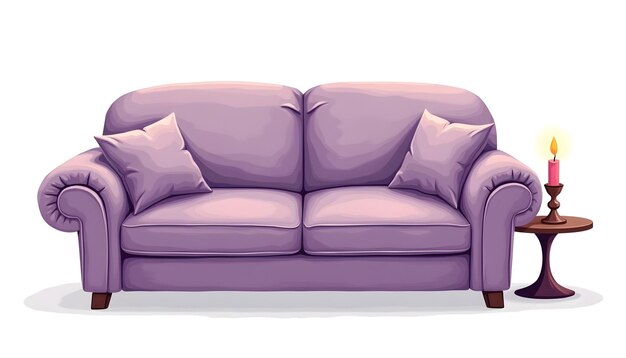 Photo a purple couch with a purple pillow on it