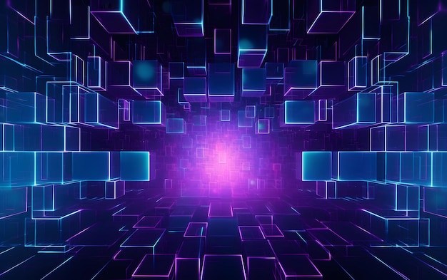 A purple cube wallpaper with a purple cube background.