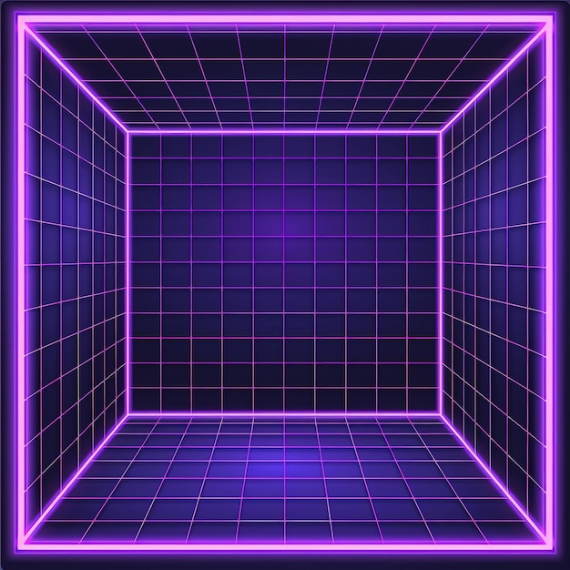 Photo a purple cube with purple squares and a purple square