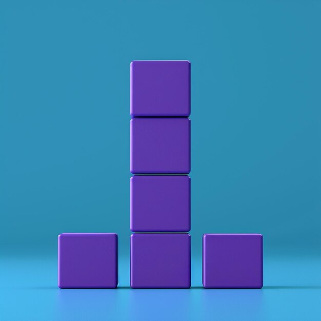 purple cubes with one on the top of it