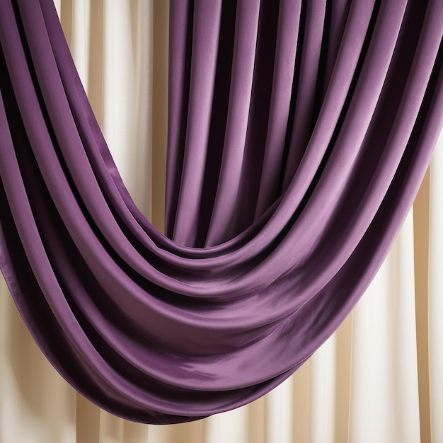 a purple curtain with a white background and a purple curtain that says quot the word quot on it