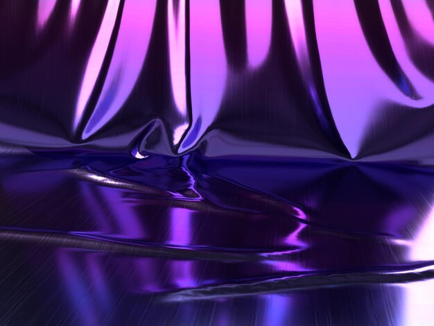 Purple curtains on a black surface