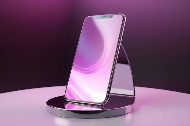 A purple display of a phone with a purple background