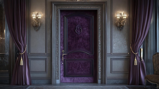 a purple door with a gold door that says  st patrick