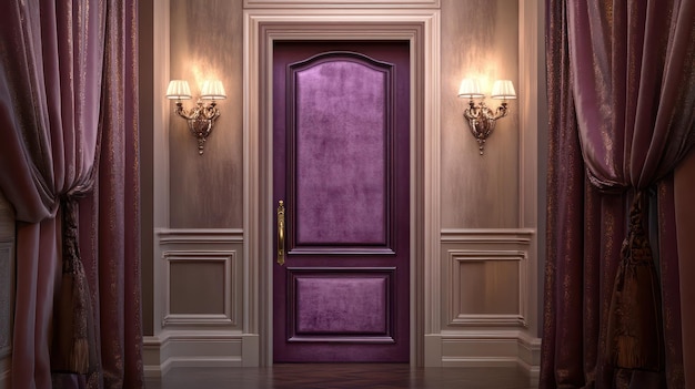 a purple door with a purple door with a purple door that says  the purple door